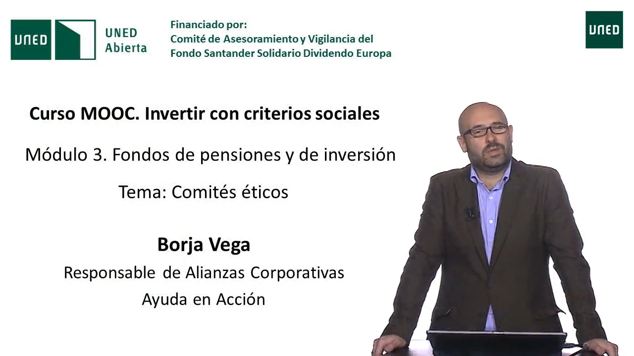 3.4 Fondos de empleo e inversión ISR. Comités éticos y herramientas