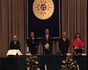 Honoris Causa 2007. Enrique Fuentes Quintana, Manuel Varela Parache y Juan Velarde Fuertes.