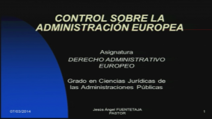 El control sobre la administración europea