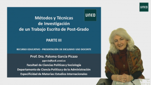 Métodos y Técnicas de Investigación de un trabajo escrito de post-grado (Ciencias Sociales/Relaciones Internacionales): Sesión III                       