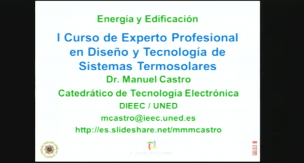 Curso de Experto Profesional en Diseño y Tecnología de Sistemas Termosolares             