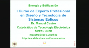 Curso de Experto Profesional en Diseño y Tecnología de Sistemas Eólicos.