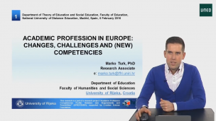 Academic profession in europe: changes, challenges and (new) competencies. Incluye la Presentación de Marko Turk  por parte del profesor  Alfonso Diestro  Fernández