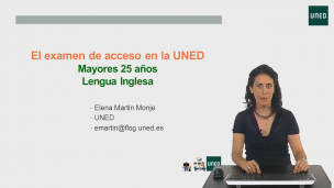El examen de acceso a la universidad para mayores de 25 años en la UNED en lengua inglesa.  