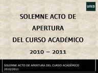 Acto de Apertura del Curso Académico 2010-2011