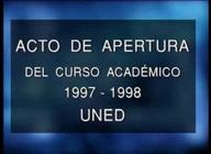 Acto de apertura del Curso Académico 1997-1998 UNED