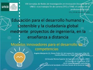 Educación para el desarrollo humano y sostenible y la ciudadanía global mediante proyectos de ingeniería, en la enseñanza a distancia