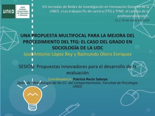 Una propuesta multifocal para la mejora del procedimiento del TFG: el caso del Grado en Sociología de la UDC