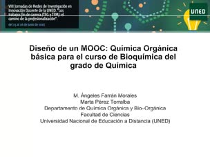 Diseño de un MOOC: Química Orgánica básica para el curso de Bioquímica del grado de Química
