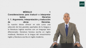 Módulo I : Consideraciones para traducir e interpretar textos literarios