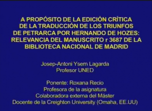 A propósito de la edición crítica de la traducción de los triunfos de Petrarca por Hernando de Hozes: relevancia del manuscrito r 3687 de la Biblioteca Nacional de Madrid.