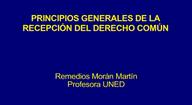 Principios generales de la Recepción del Derecho común