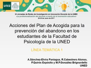 Acciones del Plan de Acogida para la prevención del abandono de los estudiantes de la Facultad de Psicología de la UNED