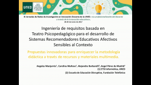 Ingeniería de requisitos basada en Teatro Psicopedagógico para el desarrollo de Sistemas Recomendadores Educativos Afectivos Senibles al Contexto