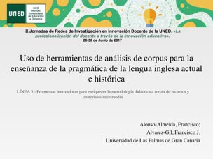 Uso de herramientas de análisis de corpus para la enseñanza de la pragmática de la lengua inglesa actual e histórica