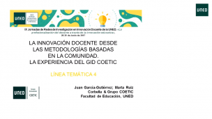 La innovación docente desde las metodologías basadas en la comunidad (APS-CBR).  La experiencia del GID COETIC
