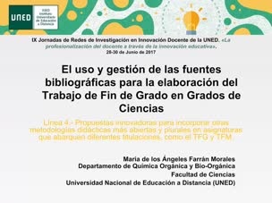 El uso y gestión de las fuentes bibliográficas para la elaboración del Trabajo de Fin de Grado en Grados de Ciencias