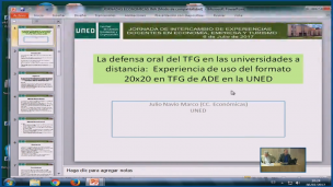 La defensa oral del TFG en las universidades a distancia:  Experiencia de uso del formato 20x20  en TFG de ADE en la UNED