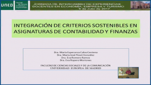 Integración de criterios sostenibles en asignaturas de contabilidad y finanzas 
