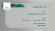 El reclutamiento en selección de personal.