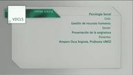 Presentación de la asignatura Gestión de Recursos Humanos