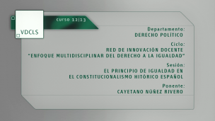 El principio de igualdad en el constitucionalismo histórico español
