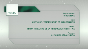 Firma personal de la producción cientifíca