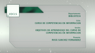 Objetivos de aprendizaje del curso de competencias en información