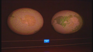 Exposición en el museo de ciencias naturales. Cambio global sobre el medio ambiente.      