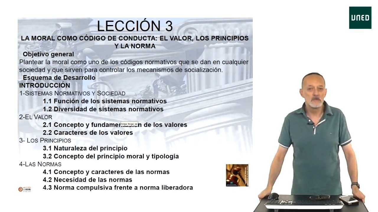 Lección 3: La moral como código de conducta: el valor, los principios y la norma