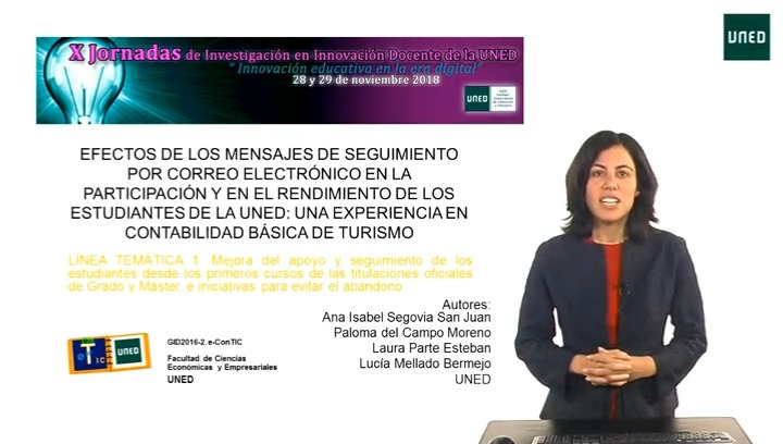 Efectos de los mensajes de seguimiento por correo electrónico en la participación y el rendimiento de los estudiantes de la UNED: una experiencia en Contabilidad Básica de Turismo