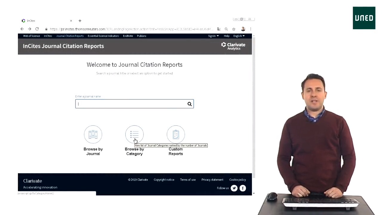 Búsquedas en Journal Citation Reports (JCR)