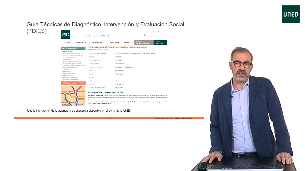 Presentación: Consideraciones previas sobre la asignatura Técnicas de diagnóstico, intervención y evaluación social