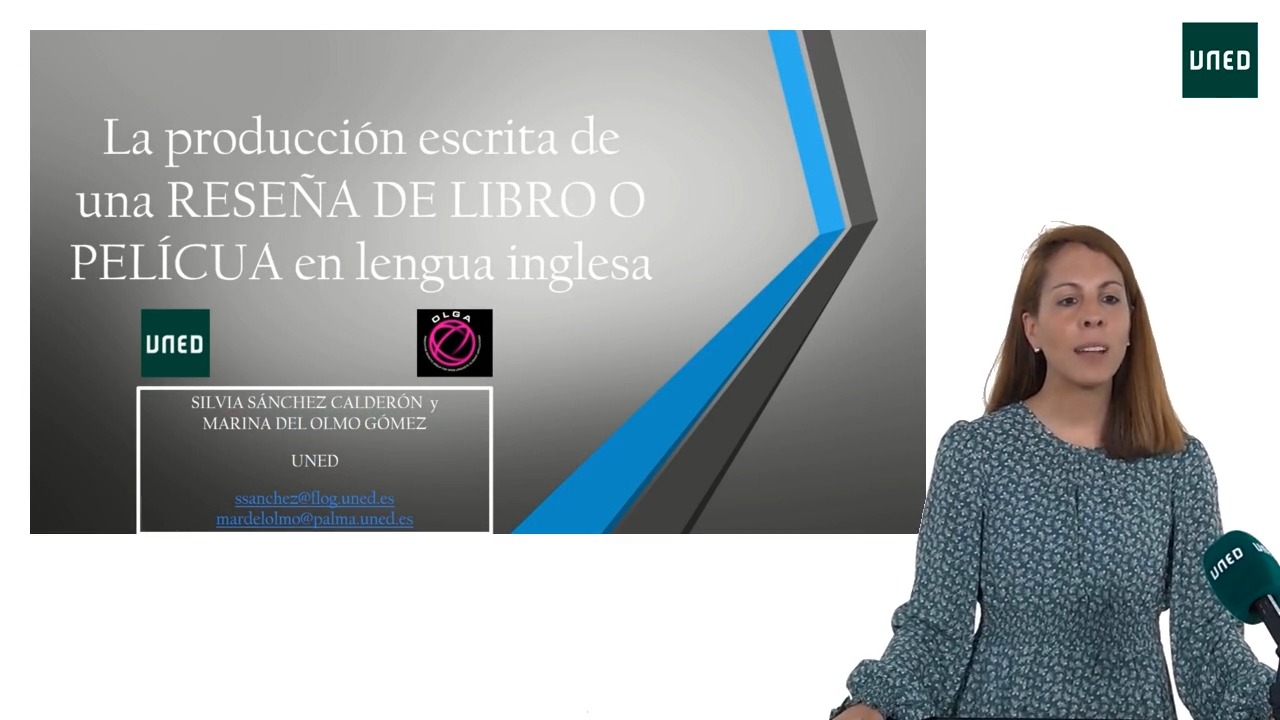 La redacción de un libro/película en inglés