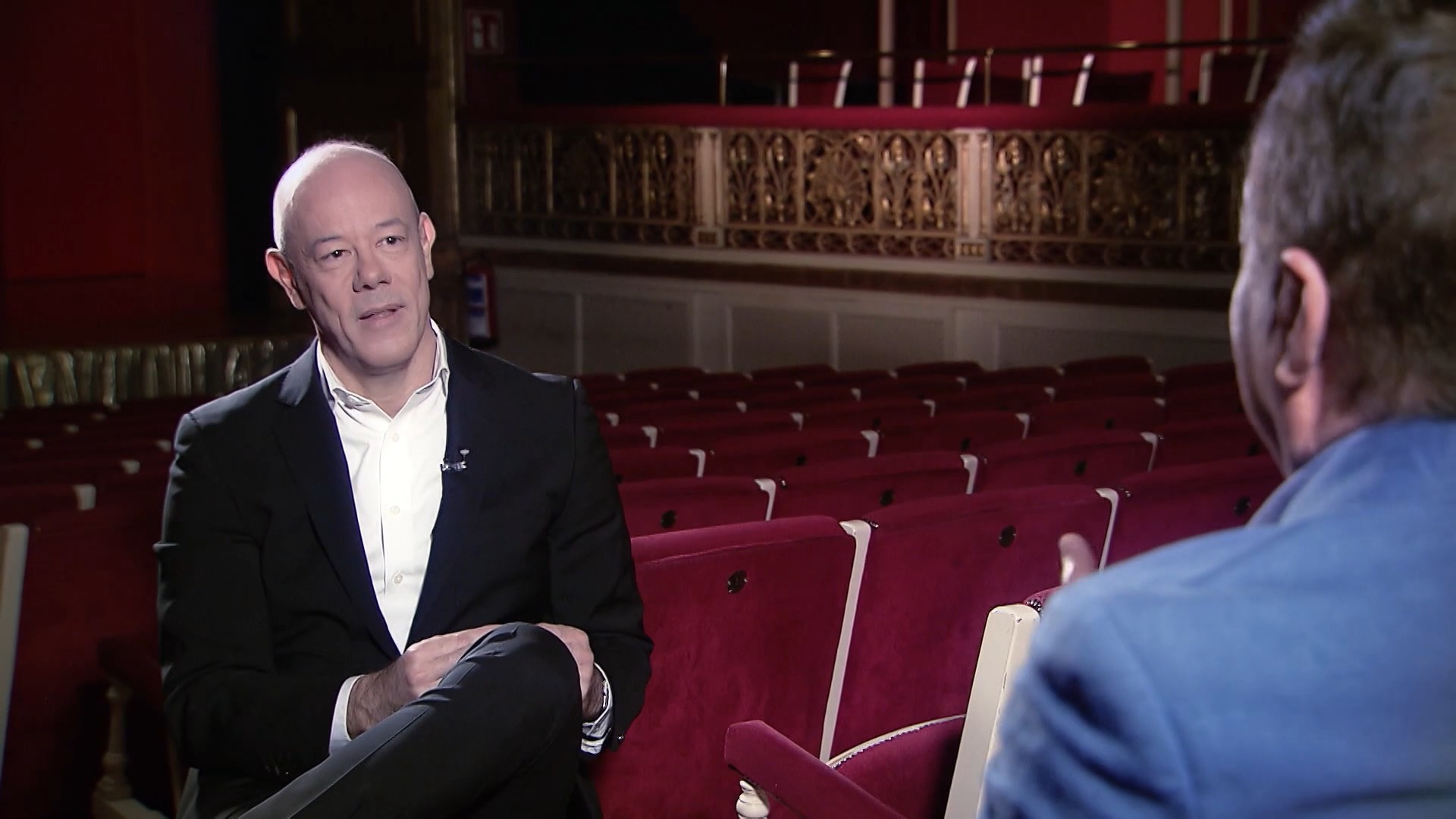 El dramaturgo Borja Ortiz de Gondra dialoga con José Romera Castillo.   