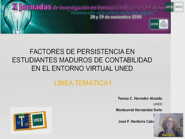 Factores de persistencia en estudiantes maduros de contabilidad en un entorno virtual UNED