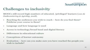 Inclusive by design: how MOOCs have the potential to reach people in ways other online courses do not