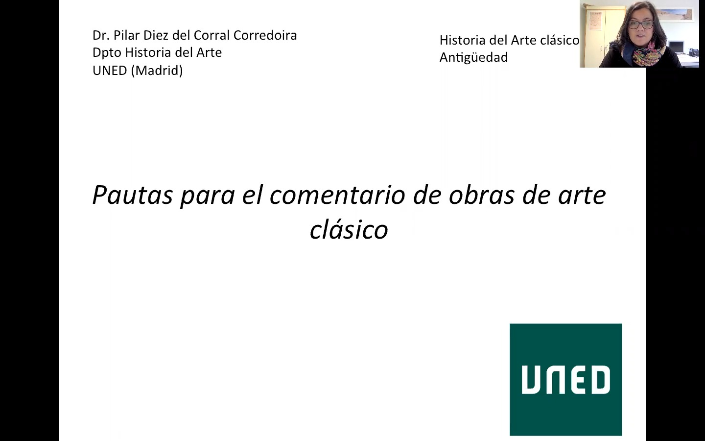 Pautas para el comentario de obras de arte clásico