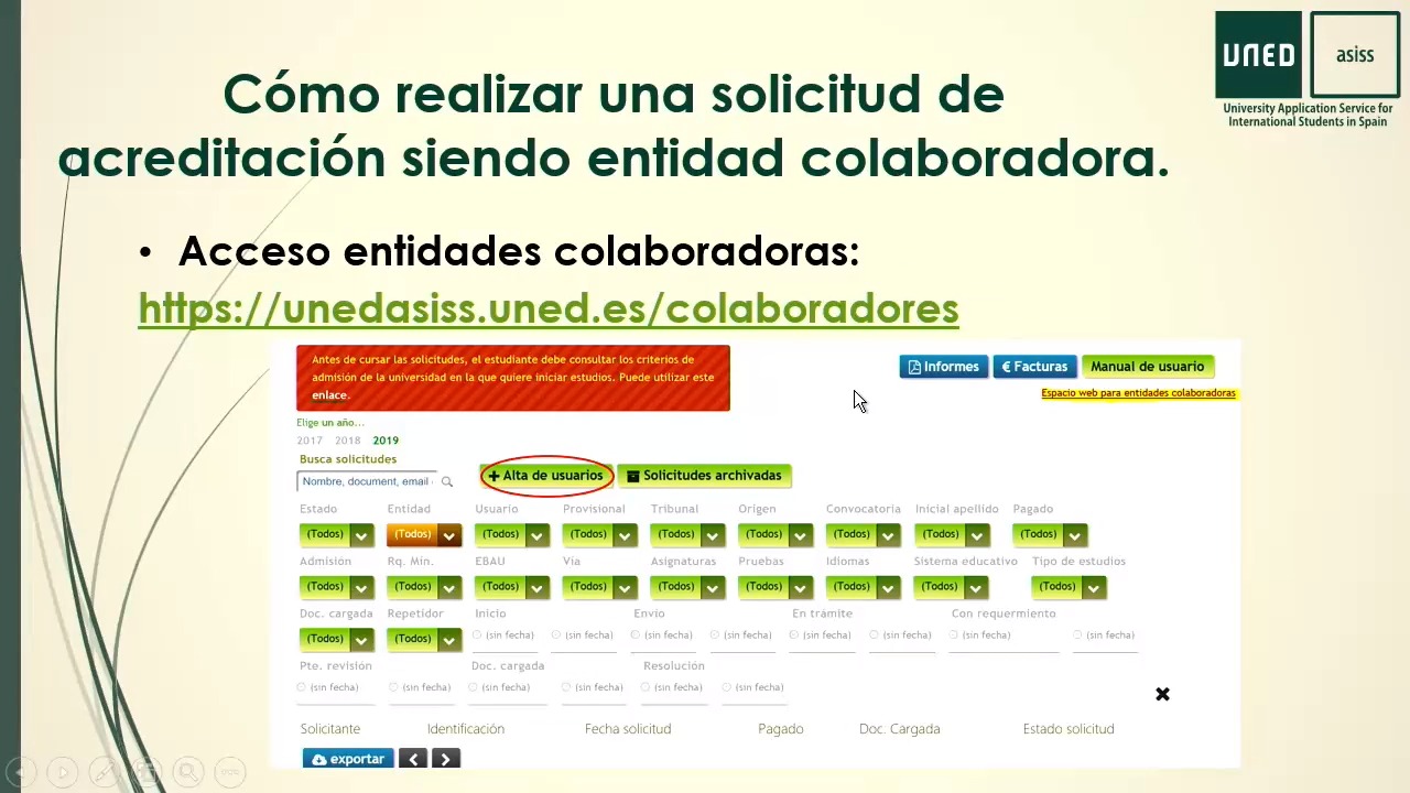 Cómo realizar una solicitud siendo entidad colaboradora