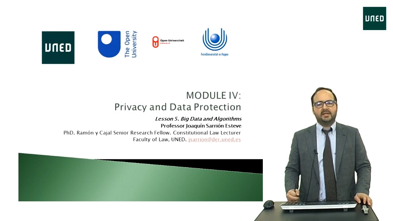 Module IV. Privacy and Data Protection. Lesson 5. Big Data and Algorithms