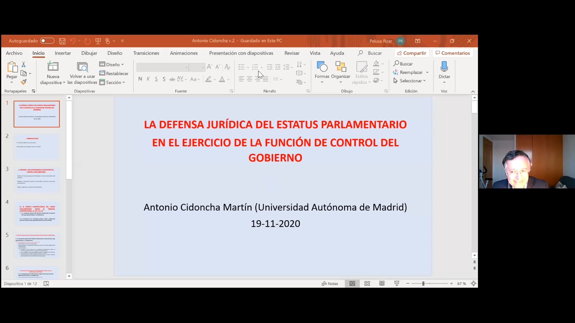 Crítica y control:  intervención de Antonio Cidoncha Martín