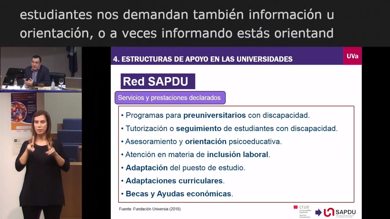 Propuesta de la Red de Servicios de Atención a Personas con Discapacidad en La Universidad (SAPDU). D. 