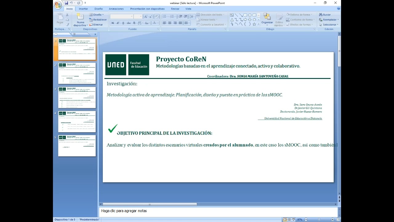 Metodología activa de aprendizaje:  planificación, diseño y puesta en práctica de los sMOOC