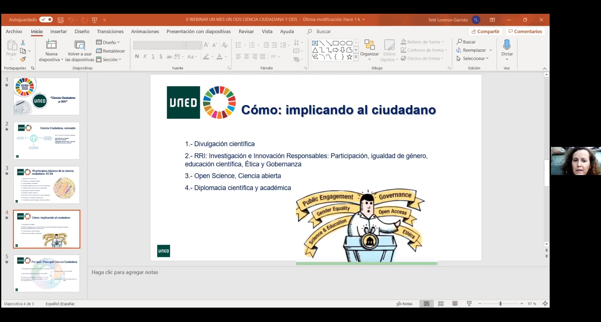 Presentación de la Jornada: Ciencia ciudadana y ODS