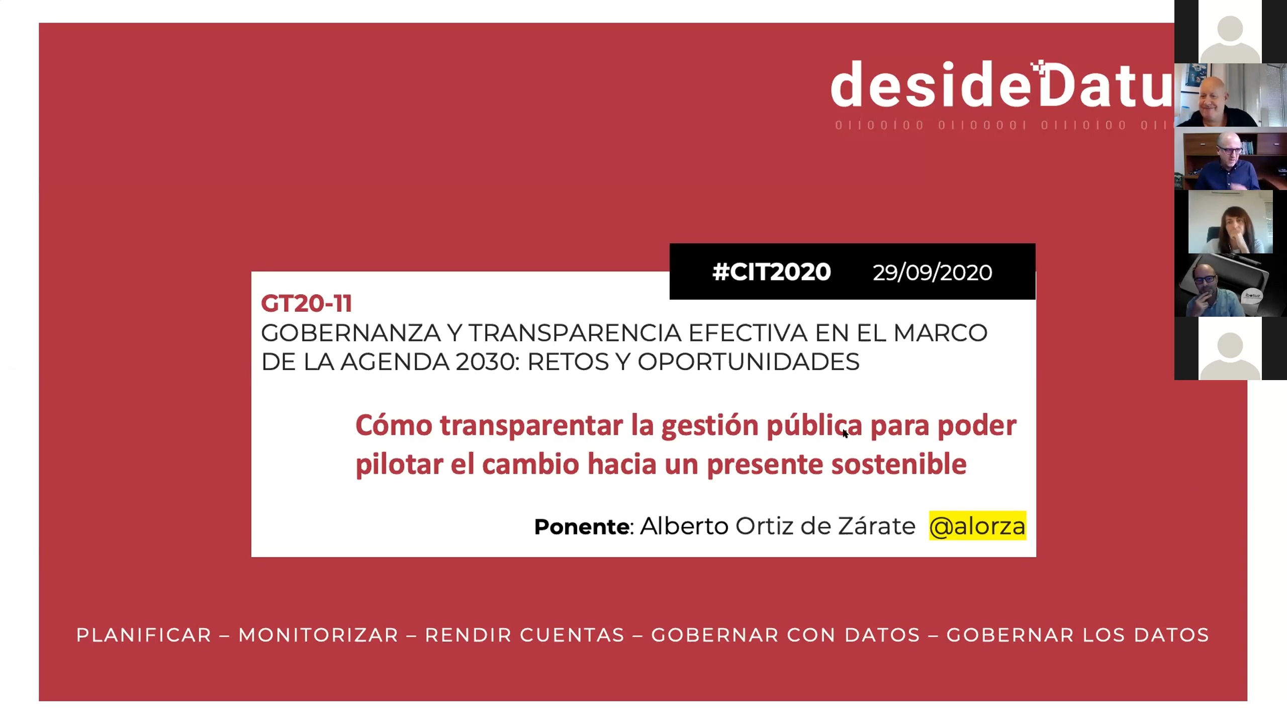 Alberto Ortiz de Zárate - Gobernanza y transparencia efectiva en el marco de la agenda 2030