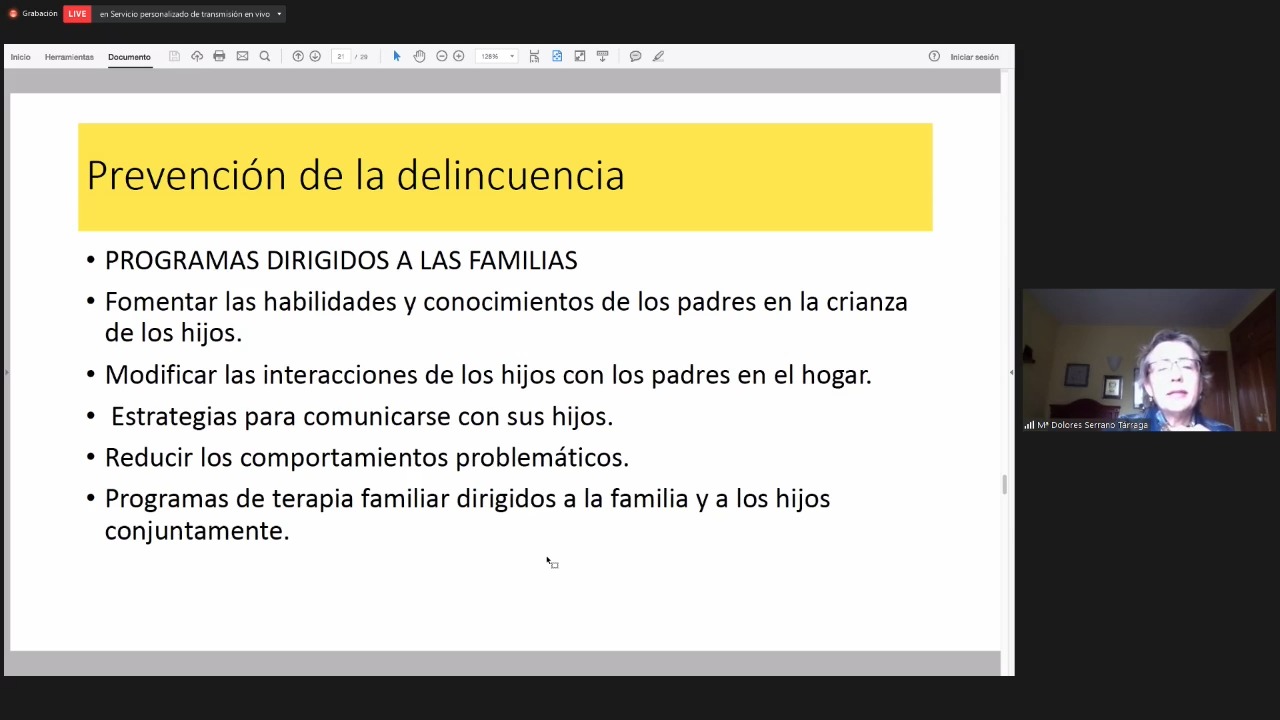 La prevención de la delincuencia juvenil.