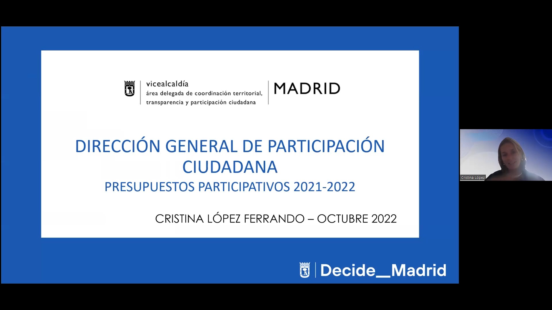 XI Taller de expertos. Participatory budgeting in the Madrid City Council