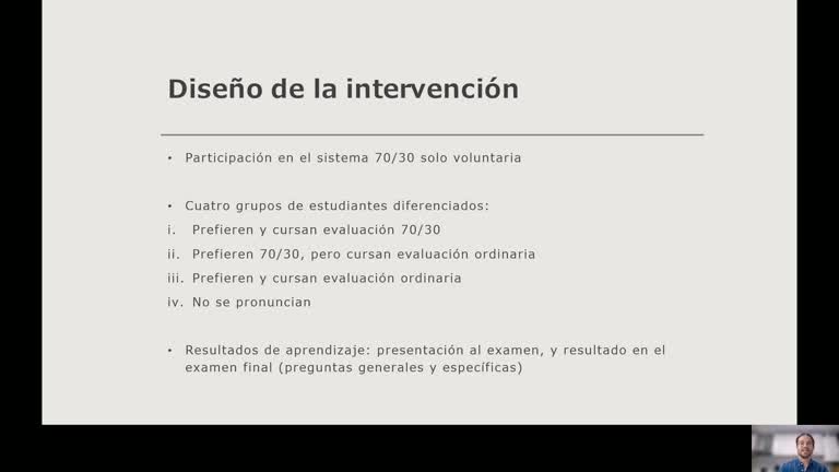 103.  Línea 3. Evaluación 70/30 en asignaturas del Grado en Sociología: exploración de herramientas y análisis del alumnado participante y de sus resultados