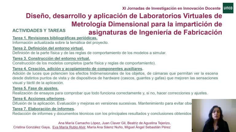 051. Linea 5. Diseño, desarrollo y aplicación de Laboratorios Virtuales de Metrología Dimensional para la impartición de asignaturas de Ingeniería de Fabricación
