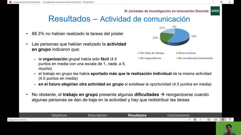 060. Linea 1. Desarrollo de competencias de comunicación escrita y oral mediante la realización y presentación de pósters académicos